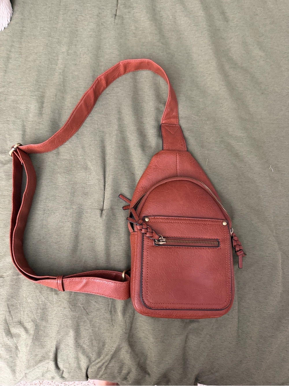 Market & Spruce Rust Red Crossbody Sling Bag